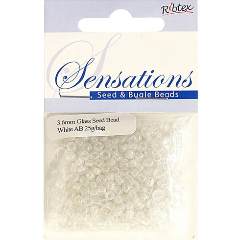3.6mm Glass Seed Beads - 25g (available in 42 colours)
