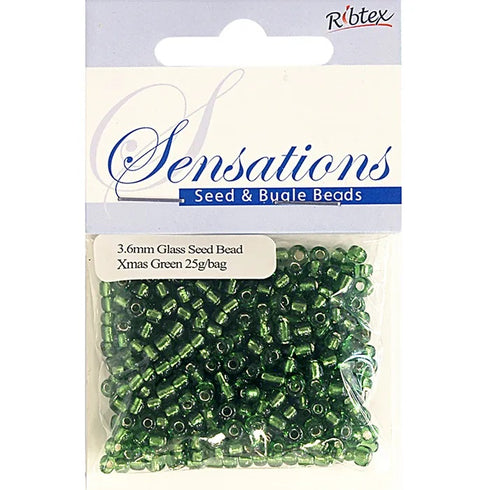 3.6mm Glass Seed Beads - 25g (available in 42 colours)