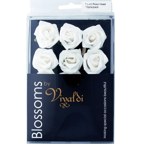 30mm Foam Rose Head Flowers (available in 6 colours)