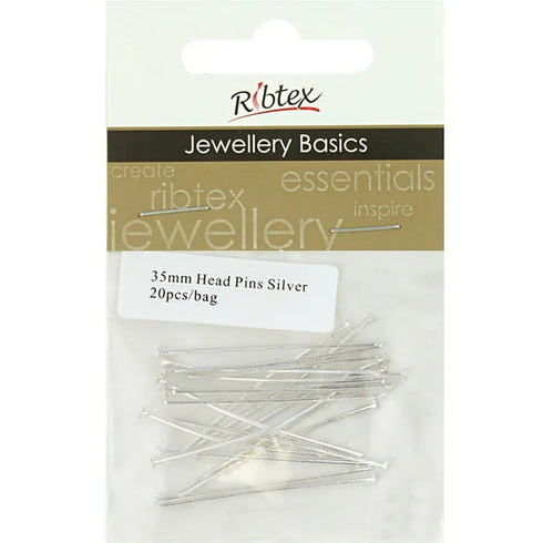 35mm Metal Alloy Head Pins (available in 5 colours)