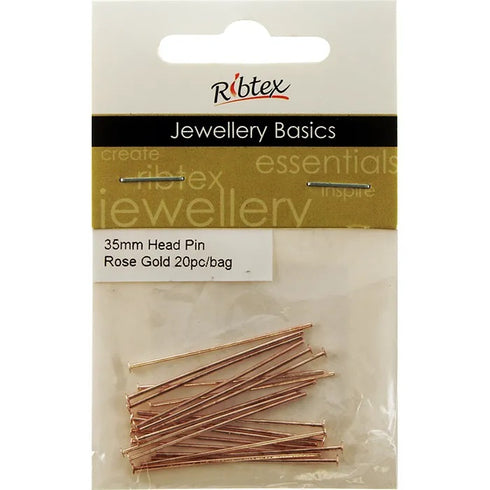 35mm Metal Alloy Head Pins (available in 5 colours)