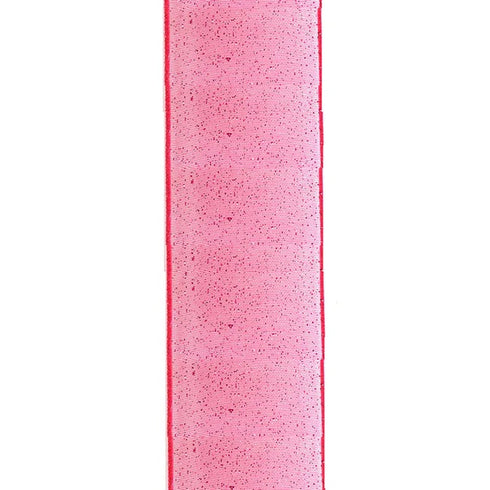 38mm Wire Edge Organza Ribbon with Glitter