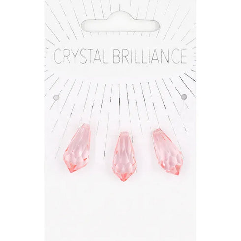 3Pcs Teardrop Shape Crystal Pendants (available in 3 colours)