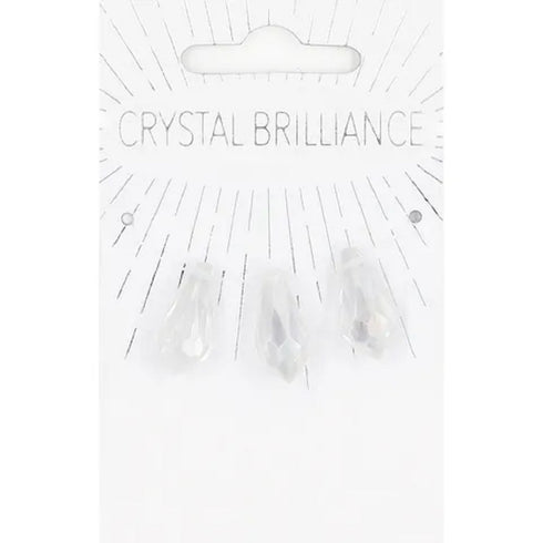 3Pcs Teardrop Shape Crystal Pendants (available in 3 colours)