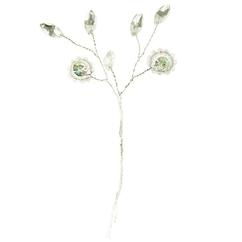 3 Stem Flower and Teardrop Spray