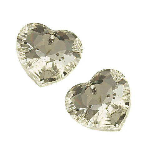 3cm Faceted Glass Heart Shape Pendants