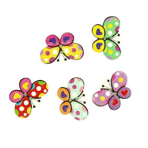 3cm X 2cm Wooden Butterfly Buttons