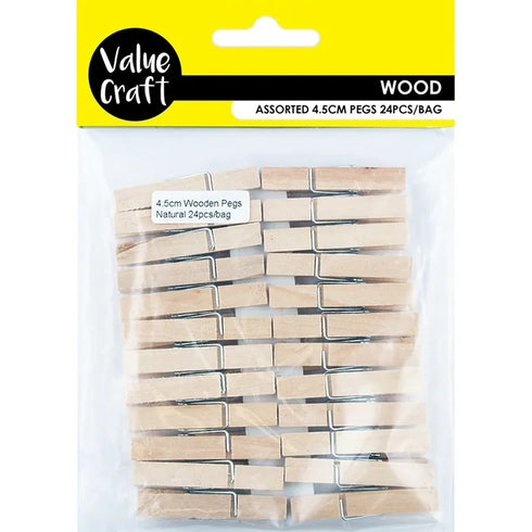 4.5cm Natural Wooden Craft Pegs
