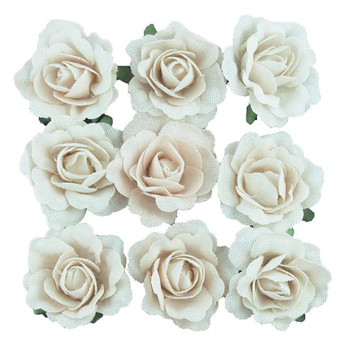 40mm Linen Rose Head Flowers