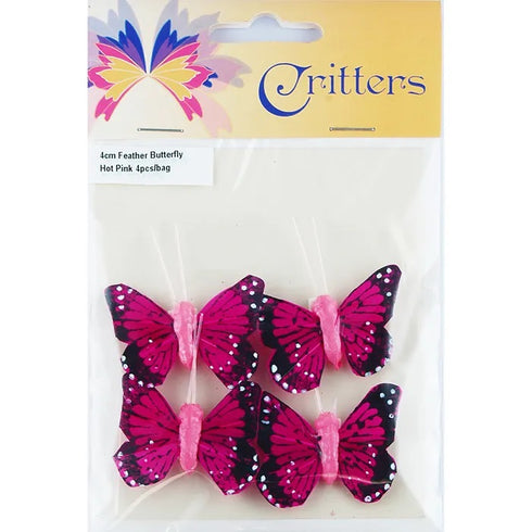 4cm Feather Butterfly (available in 6 colours)