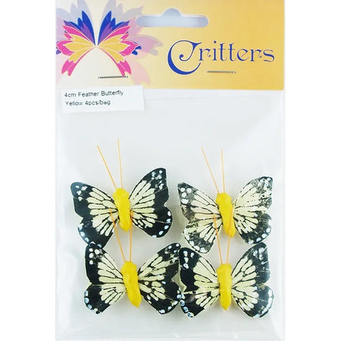 4cm Feather Butterfly (available in 6 colours)