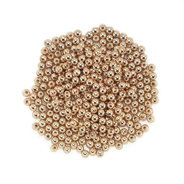 4mm Rose Gold Round Plastic Beads