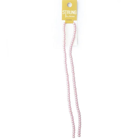 4mm Round Glass Pearls Strung Beads (available in 7 colours)