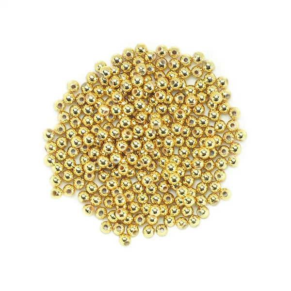 4mm Gold Round Plastic Beads