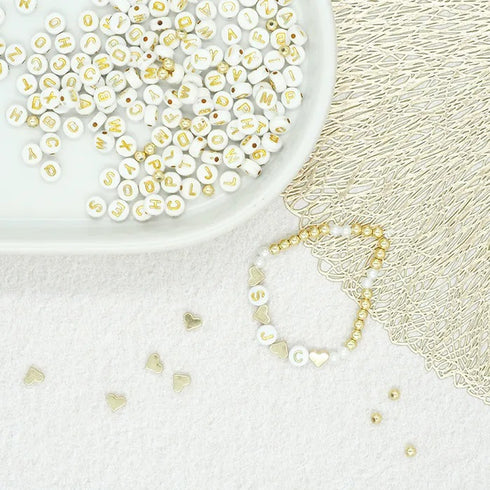 Plastic Round Alphabet Beads (available in 2 colours)