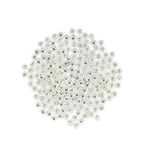 4mm Silver Round Plastic Beads