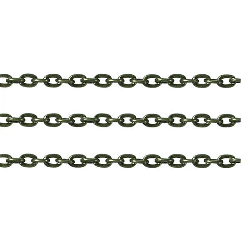 4mm x 3mm Metal Alloy Straight Oval Link Chain