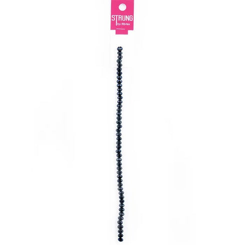 4mmx6mm Glass Squashed Facet Strung Beads (available in 3 colours)