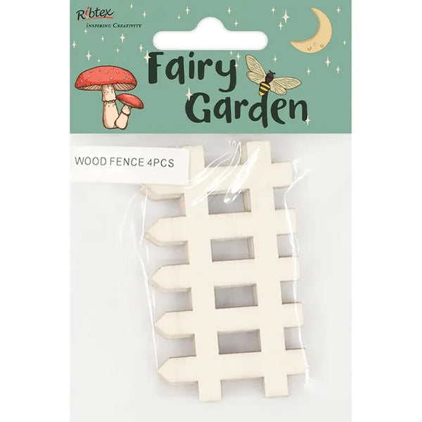 4pcs Wooden Fairy Garden Fence