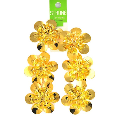 50mm Metal Alloy 3D Flower Shape Strung Bead (available in 2 colours)