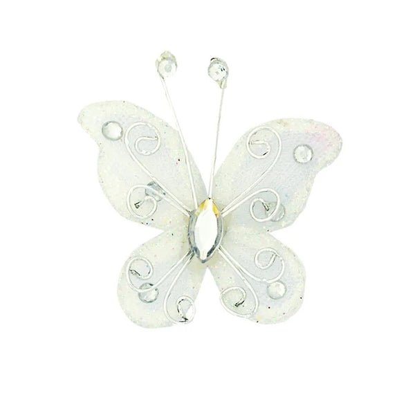 50mm Mini White Craft Butterfly