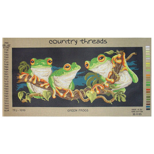 55cm x 25cm Green Frogs Tapestry