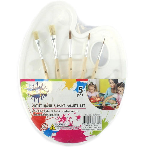 5 Pcs Paint Artist Brushes with Paint Pallete