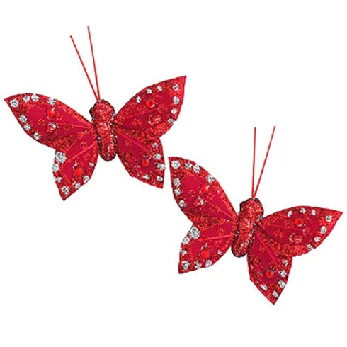 5cm Feather Glitter Butterfly (available in 6 colours)