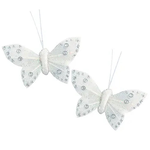 5cm Feather Glitter Butterfly (available in 6 colours)
