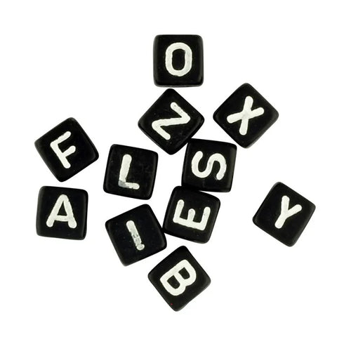 5mm Cube Alphabet Beads (available in 3 colours)