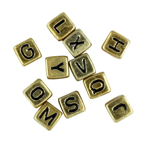 5mm Cube Alphabet Beads (available in 3 colours)