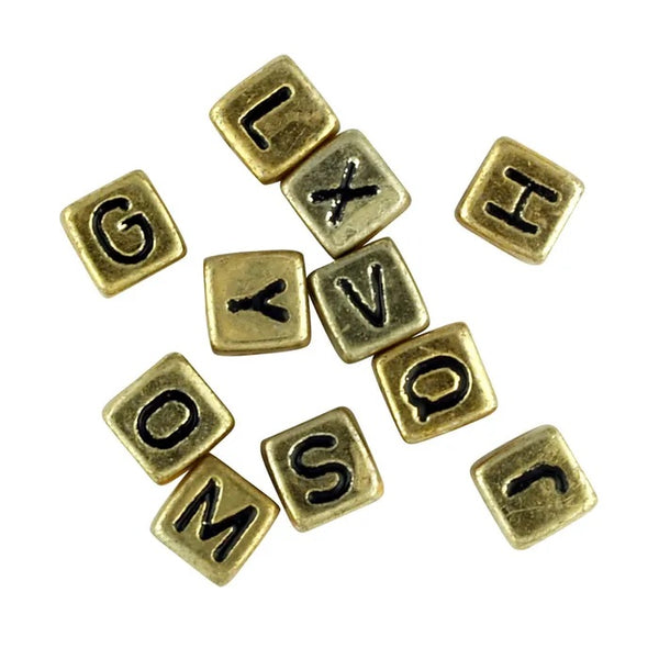 5mm Cube Alphabet Beads (available in 3 colours)