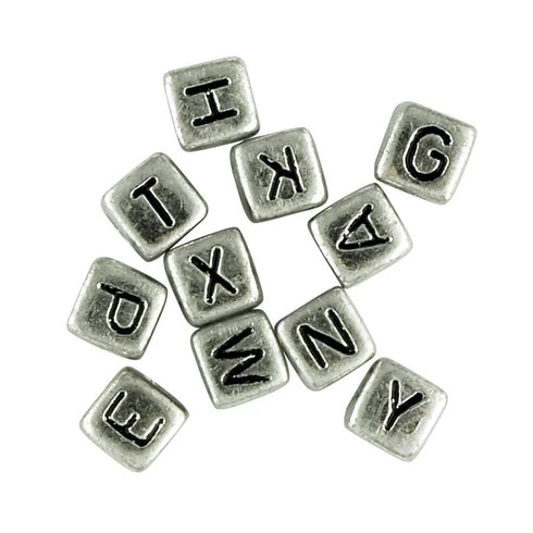 5mm Cube Alphabet Beads (available in 3 colours)