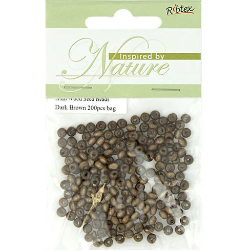 5mm Dark Brown Wooden Seed Beads