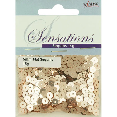 5mm Rose Gold Flat Sequins