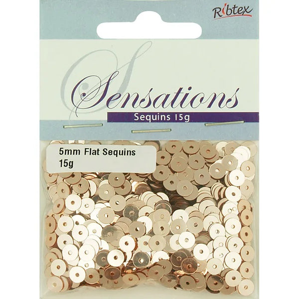 5mm Rose Gold Flat Sequins