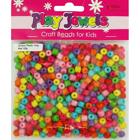 5mm x 7mm Plastic Tube Shape Beads