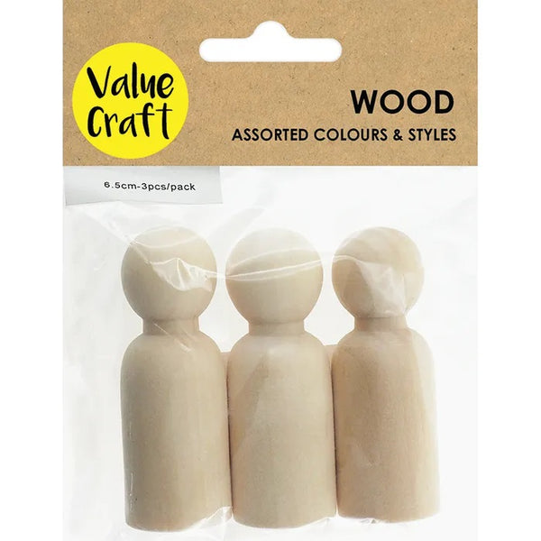 6.5cm Craft People Shape Wood