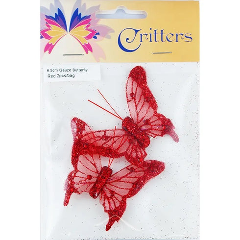 6.5cm Gauze Butterfly (available in 6 colours)
