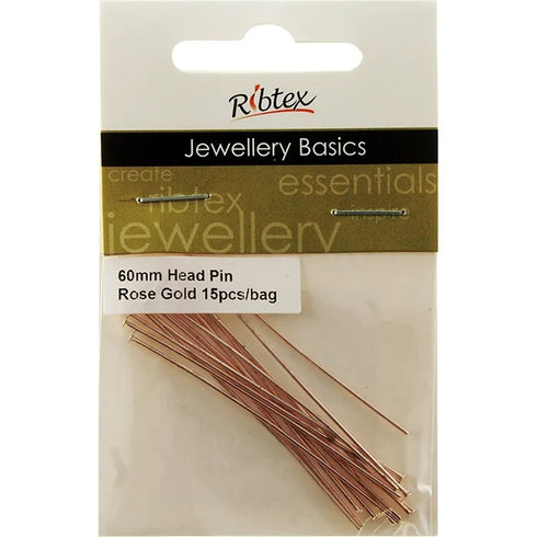 60mm Metal Alloy Head Pins (available in 4 colours)