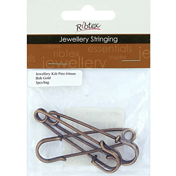 64mm Metal Alloy Kilt Pins (available in 2 colours)