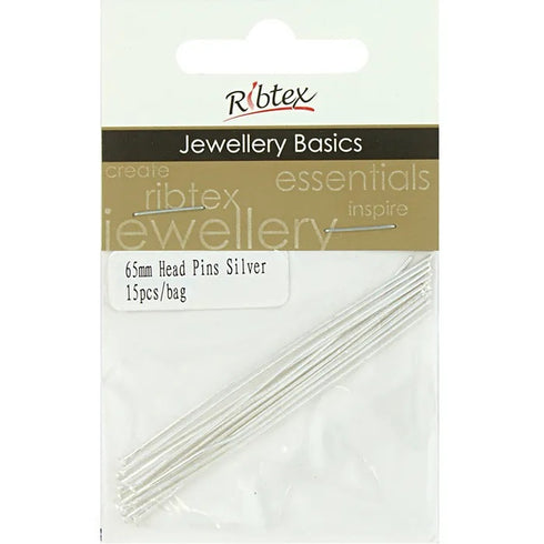 65mm Metal Alloy Head Pins (available in 2 colours)