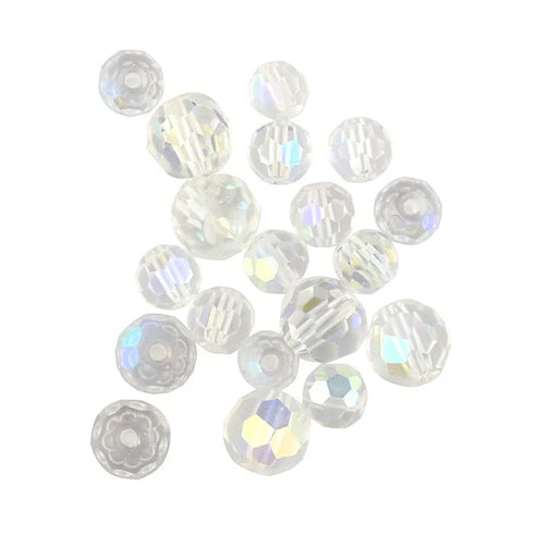 6mm - 8mm Glass Round Facet Bead (available in 2 colours)