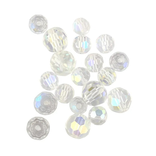6mm - 8mm Glass Round Facet Bead (available in 2 colours)