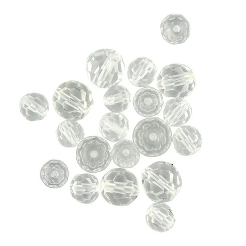 6mm - 8mm Glass Round Facet Bead (available in 2 colours)