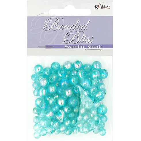 6mm - 8mm Plastic Round Beads (available in 4 colours)