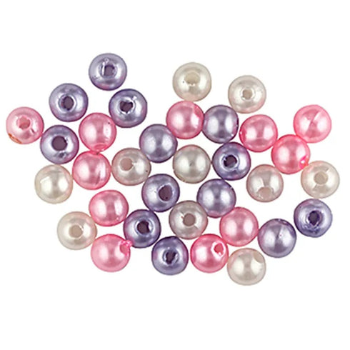6mm Assorted Colours Plastic Pearl Beads