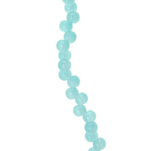 6mm Blue Colour Frosted Matagami Strung Beads