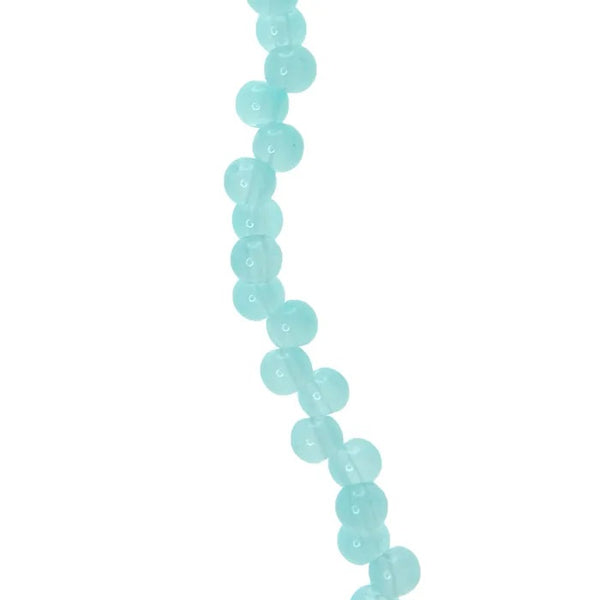 6mm Blue Colour Frosted Matagami Strung Beads