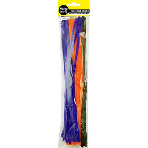 6mm Black Purple Orange Craft Chenille Sticks